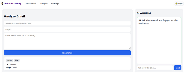 Screenshot placeholder of email security UI